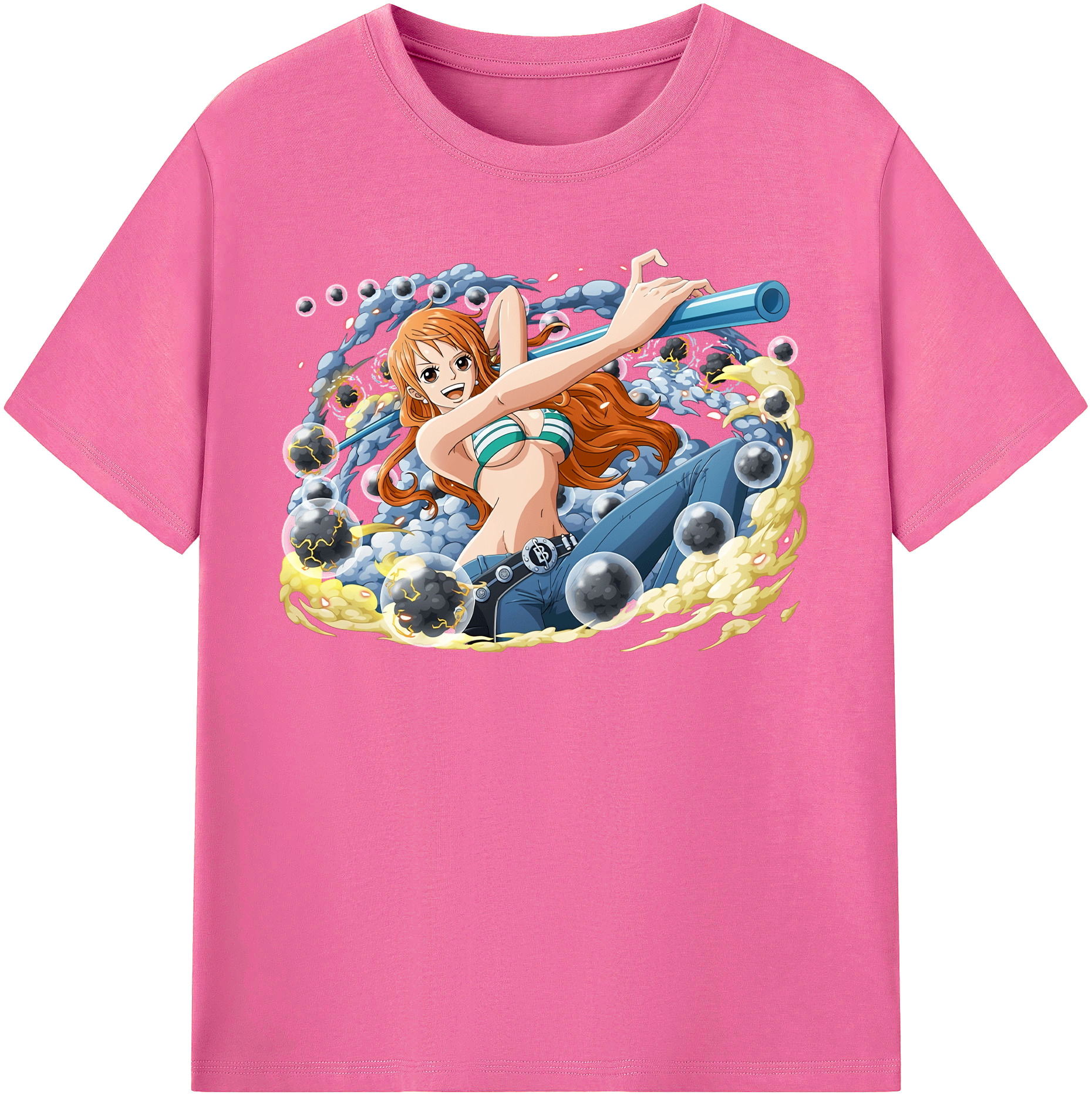 （画像用） ワンピース ナミ ONE PIECE Nami レディースカジュアルプリントTシャツ（綿100％）